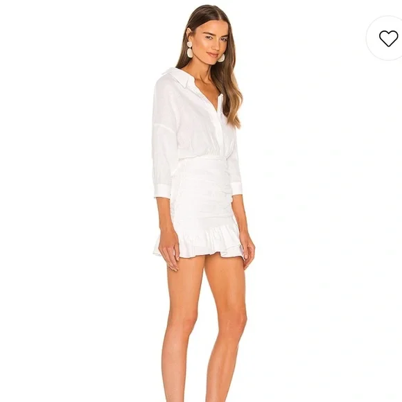 SAU LEE Amy Mini Dress in White